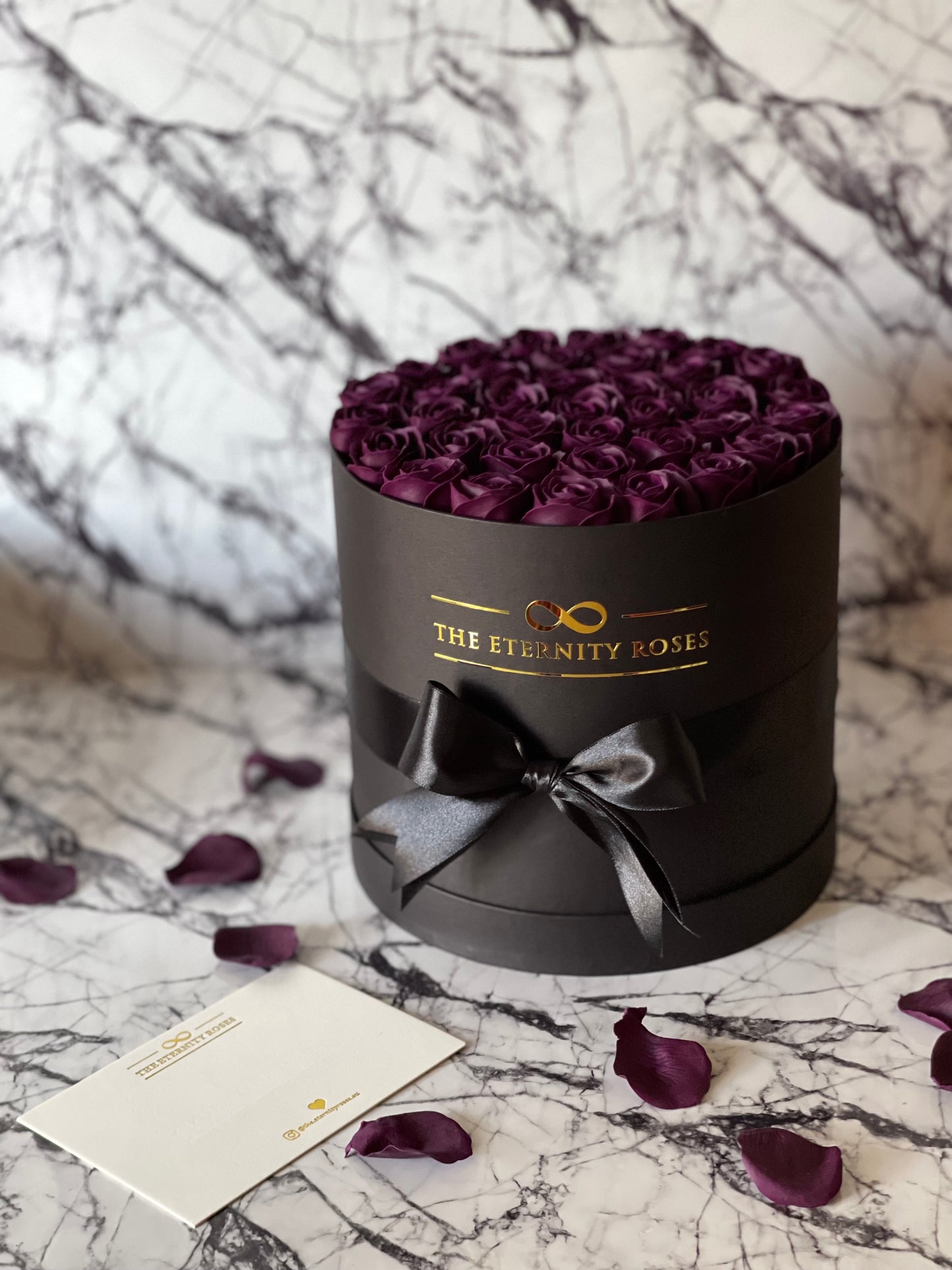 Cylinder Flower Box Burgundy on Black