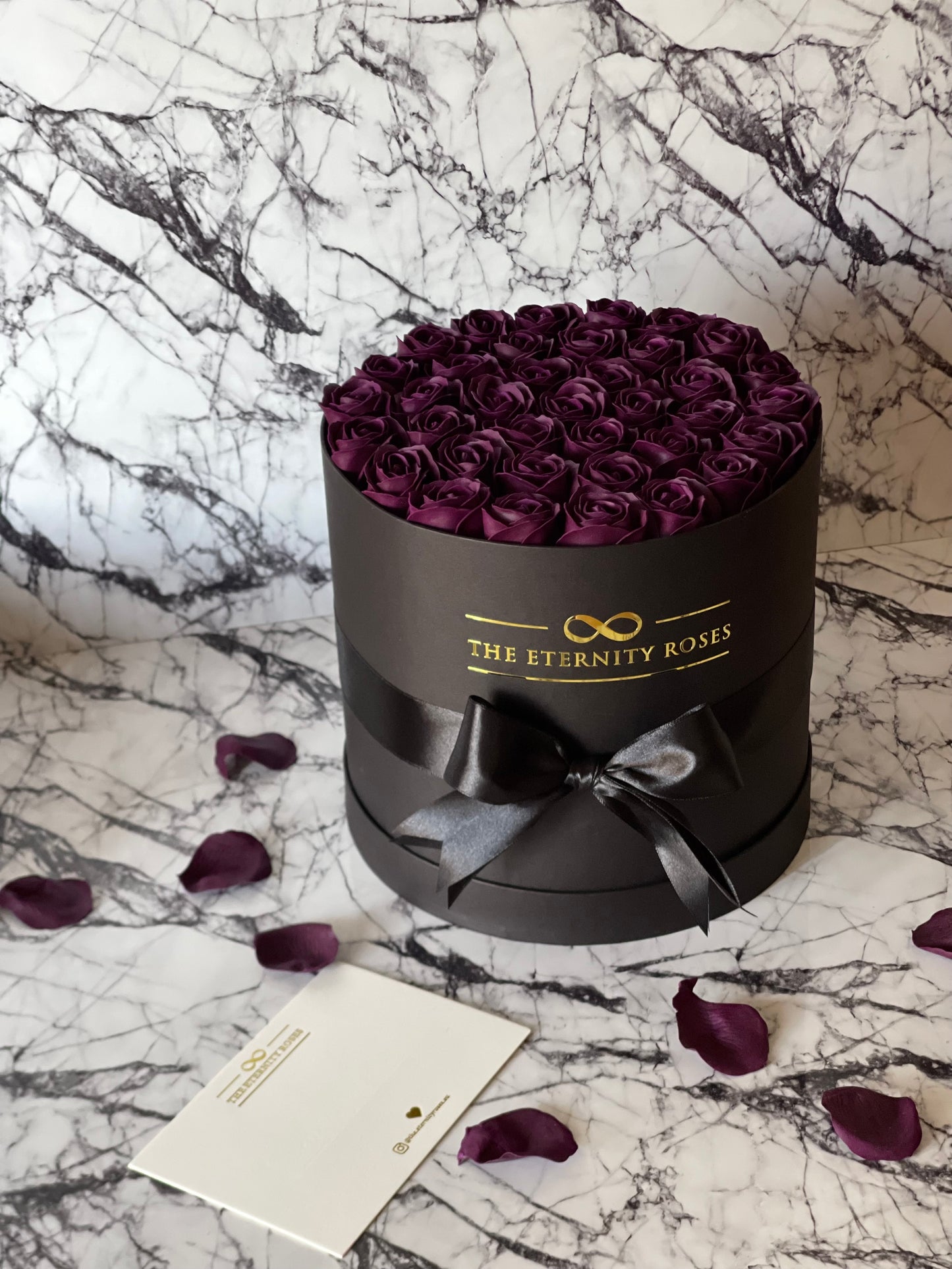 Cylinder Flower Box Burgundy on Black