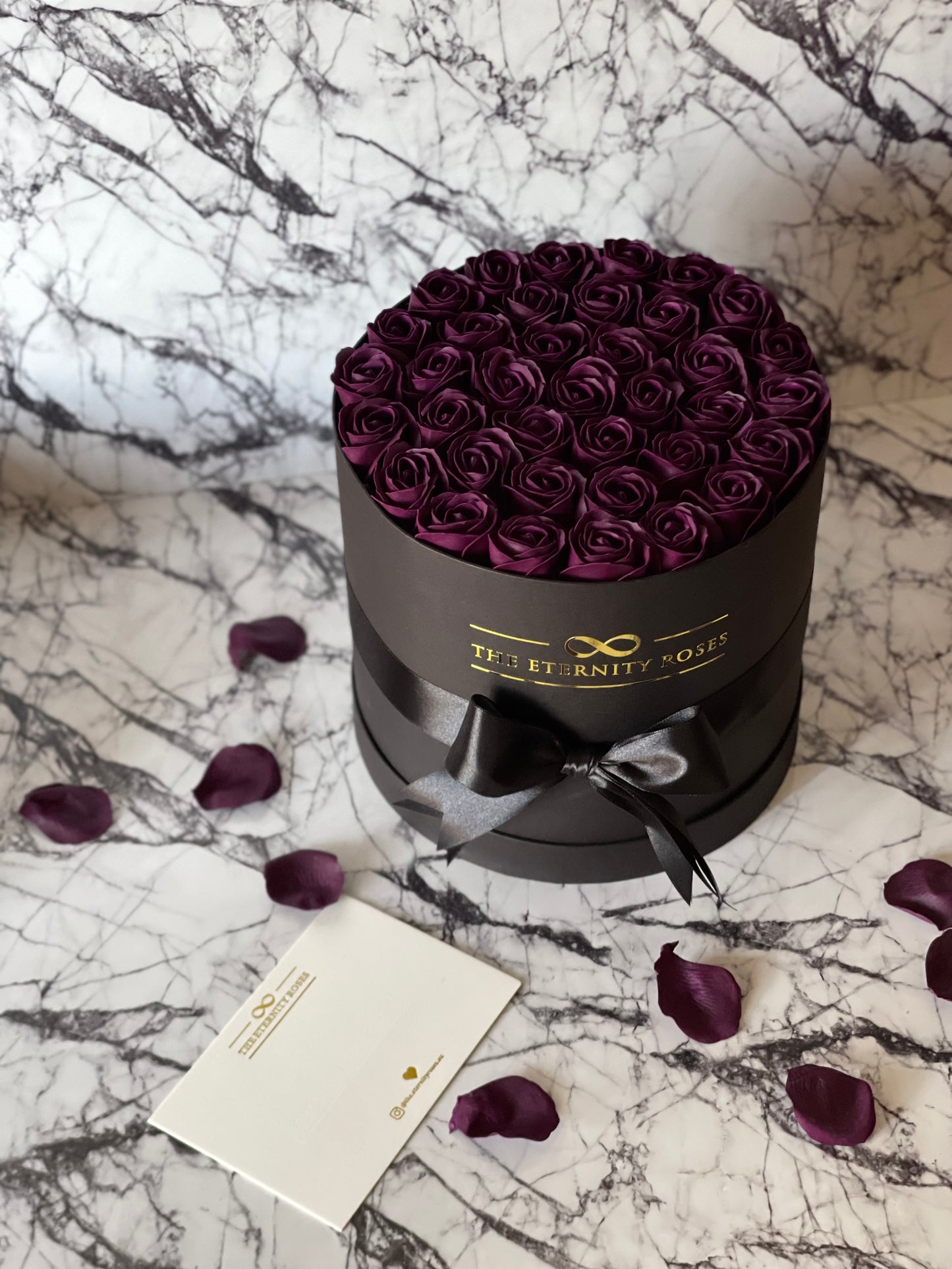 Cylinder Flower Box Burgundy on Black