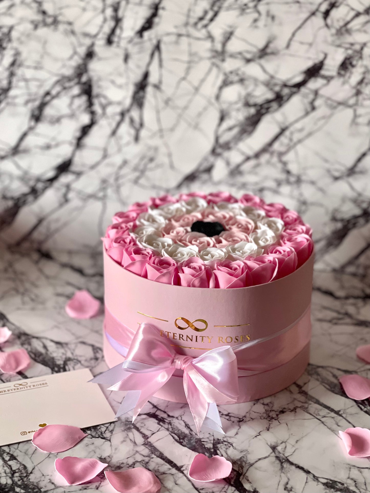 Medium "Evil Eye" Flower Box Pink & White & Light Pink & Black on Pink