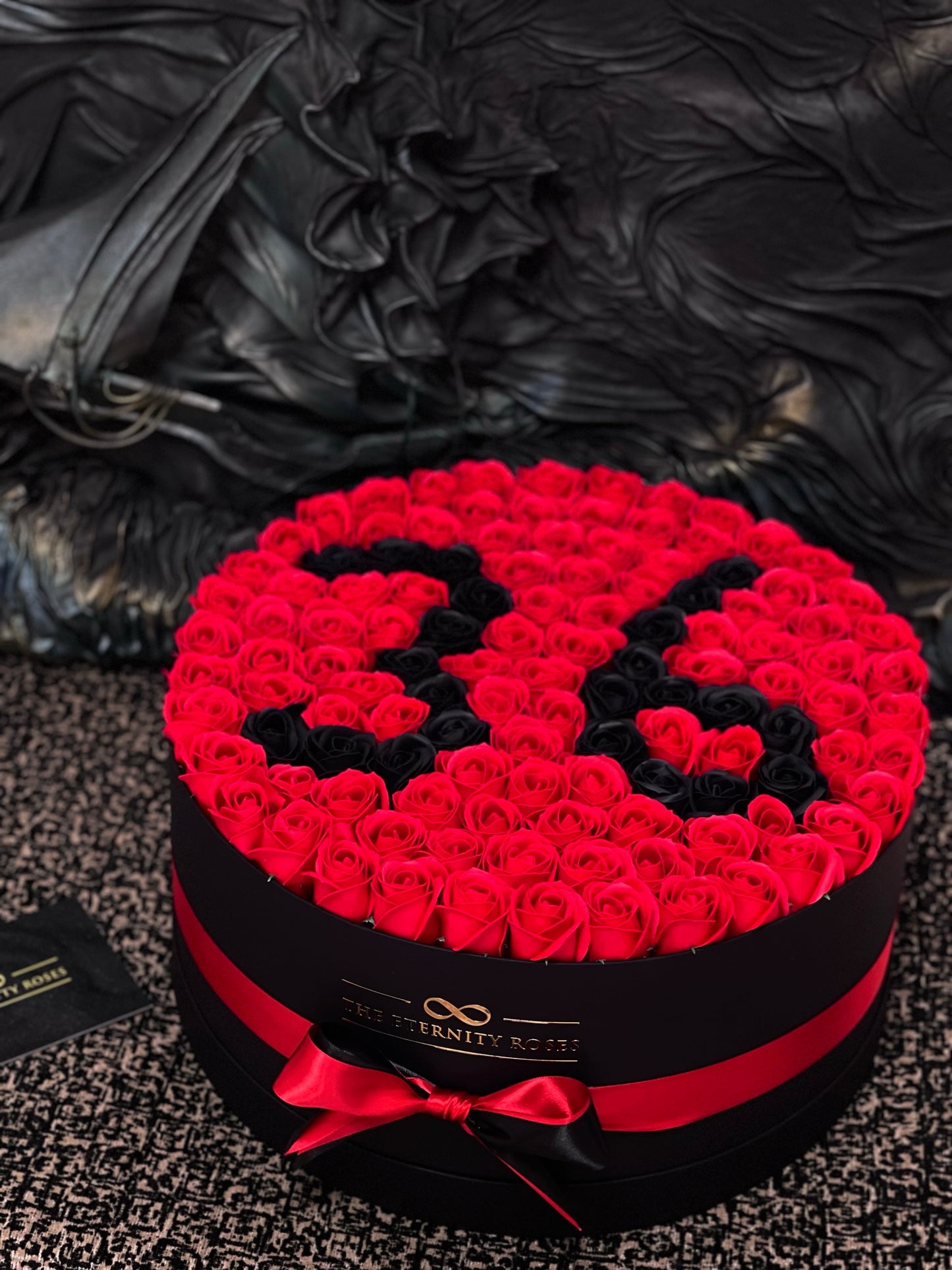 XXL Number Flower Box Red & Black on Black