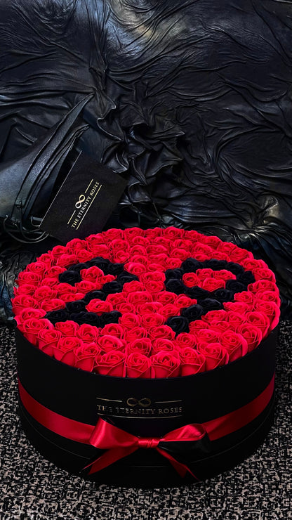 XXL Number Flower Box Red & Black on Black