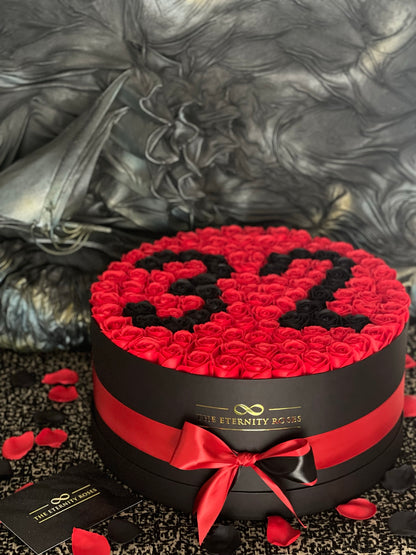 XXL Number Flower Box Red & Black on Black